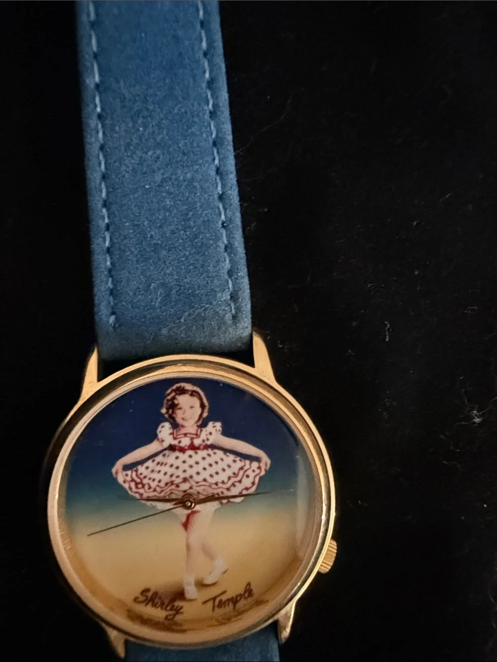 Blue Strap Gold-Tone Ballerina Dial vintage Watch